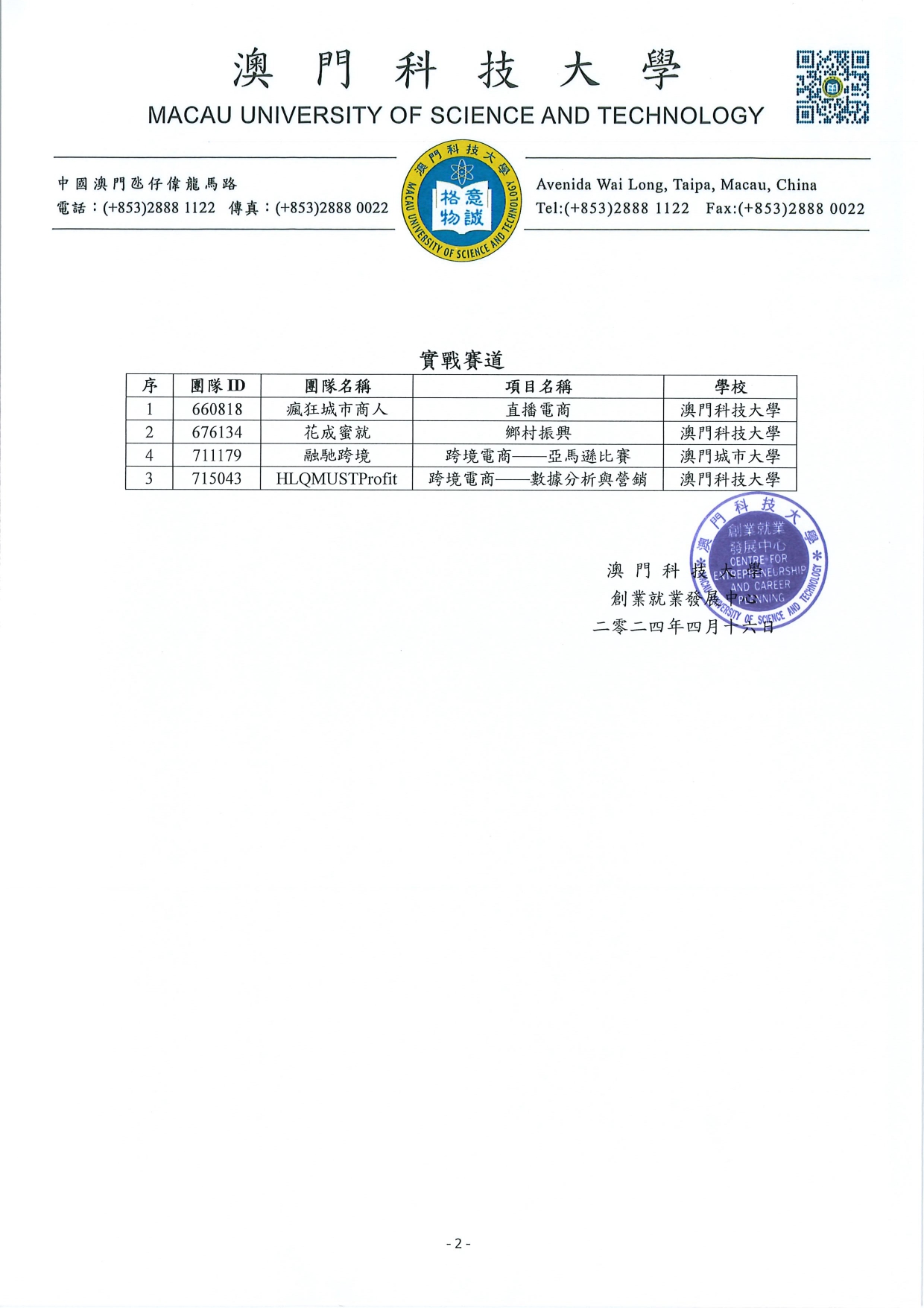 省級賽 澳門賽區入選名單 page 0002